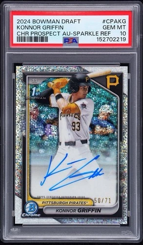 New Listing2024 Bowman Draft Konnor Griffin 1st Sparkle Refractor AUTO #50/71 Rookie PSA 10