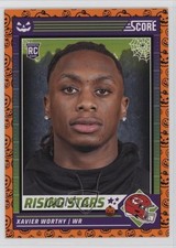 2024 Panini Score-A-Treat Rising Stars Orange Pumpkins Xavier Worthy #50 01sb