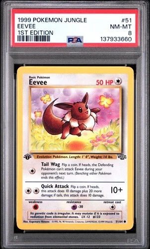1999 POKEMON JUNGLE 1ST EDITION #51 EEVEE PSA 8