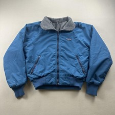 Vintage Patagonia Jacket Youth 9/10 Blue Bomber Fleece Lined Zip Outdoor USA 90s