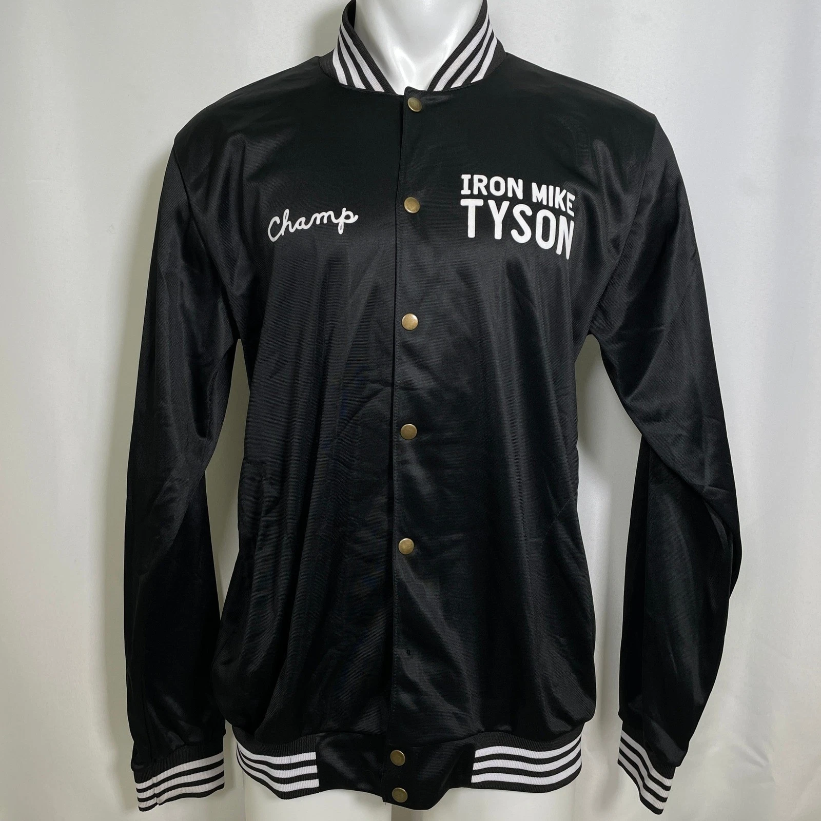 Iron Mike Tyson Champ Catskills Brooklyn NY Black Varsity Track Jacket Men's XL - product detail image 1