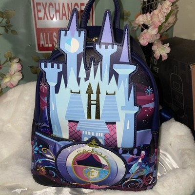 Lounge fly Cinderella castle mini backpack NWOT 