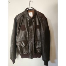 Avirex Vintage 90's Made In USA DSCP Type A-2 Leather Flight Jacket Size 46 L