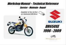 Suzuki DR650SE DR650 SE  Service Repair Workshop Manual USB 1996 - 2009