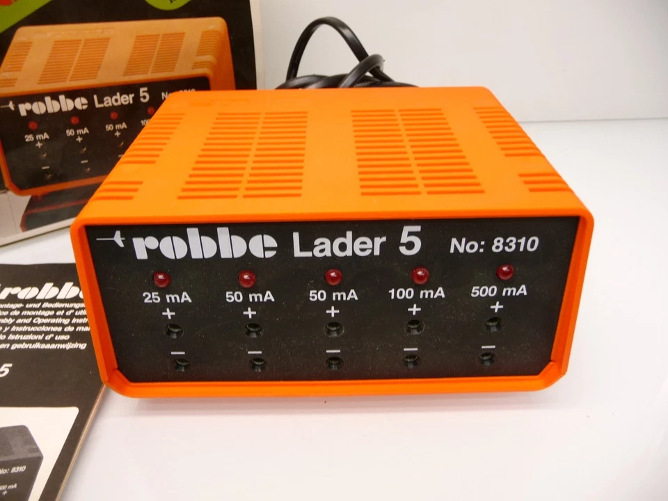 Robbe 8310 Lader 5 RC-Ladegerät 25/50/50/100/500 mA TOP in OVP - Bild 2 von 4