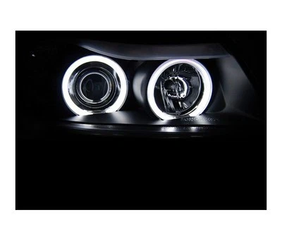 faros para BMW E90 E91 2005-2008 berlina touring ojos de ángel CCFL negro LHD Foto 2 de 3