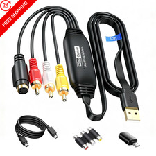 3.3 Feet VHS to Digital Converter, Type-C/USB 2.0 Video Cpture Card Black