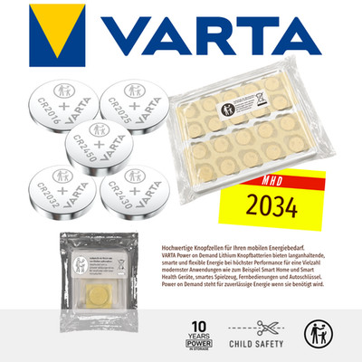 VARTA Lithium Knopfbatterien CR2032 CR2025 CR2016 CR2430 CR2450 Industrieware