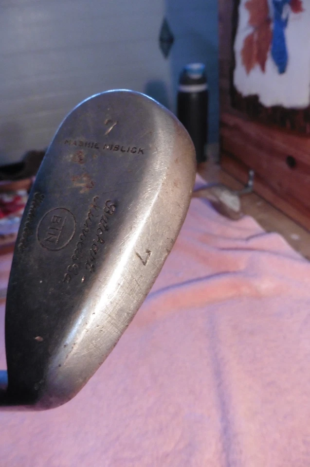 复古 George Nicoll Mashie Niblick 7 Rustless Hickory 球杆 苏格兰高尔夫俱乐部 — 第 4/4 张图片
