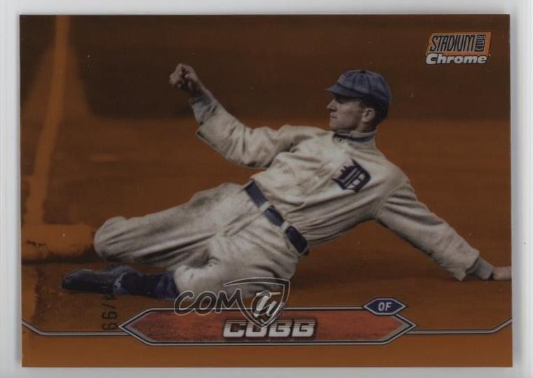 2024 Topps Stadium Club Chrome Orange Refractor /99 Ty Cobb #166 HOF 0i5w
