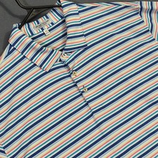 Peter Millar Polo Shirt Men's XL Multicolor Striped Summer Comfort Short Sleeve