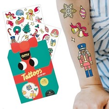 Temporary Tattoos for Kids - 50 Festive, Colorful Designs with Christmas