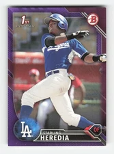 2016 Bowman Prospects Purple #BP18 Starling Heredia SN #/250 Near Mint or Better