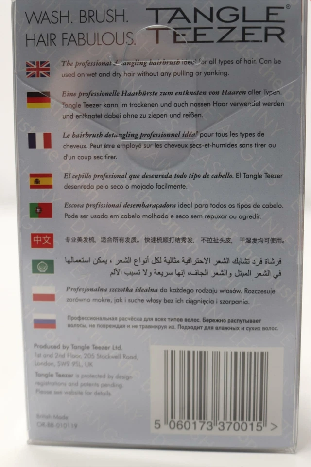 Lote de 2 unidades Tangle Teezer The Original Cepillo de pelo seco húmedo desenredante negro Foto 3 de 4