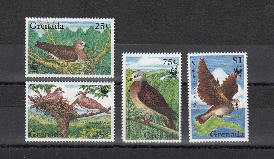 TIMBRE STAMP 4 ILE GRENADE Y&T#2501-04 OISEAU PIGEON NEUF**/MNH-MINT 1994 ~C83 - Photo 1/1