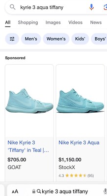 Size 8 - Nike Kyrie 3 aqua (Tiffany) New In Box, Authentic | eBay