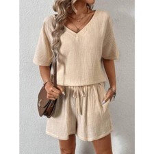 V-Neck Half Sleeve Top and Shorts Set