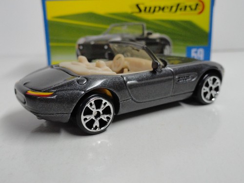 2004 Matchbox Superfast #59 BMW Z8 (Gray ERROR Unpainted Headlight) LOOSE w/Box - Picture 6 of 9