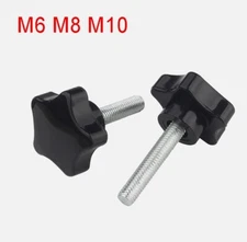 M6 M8 M10 Hand Grip Knob Bolts Black Plastic Rosette Pentagram Star Thumb Screws