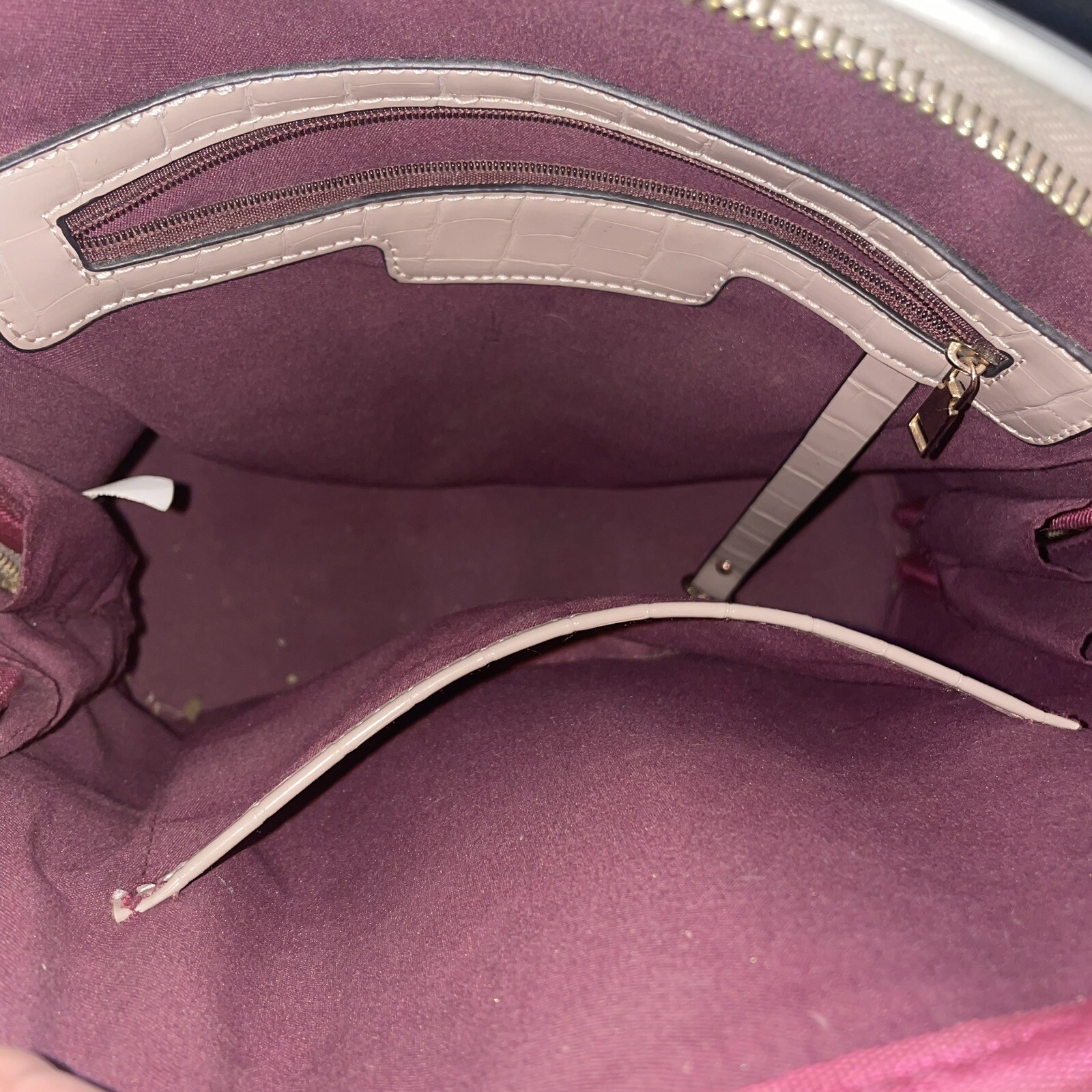 Beige Rounded Mini Backpack with Brown Inner Lini… - image 6