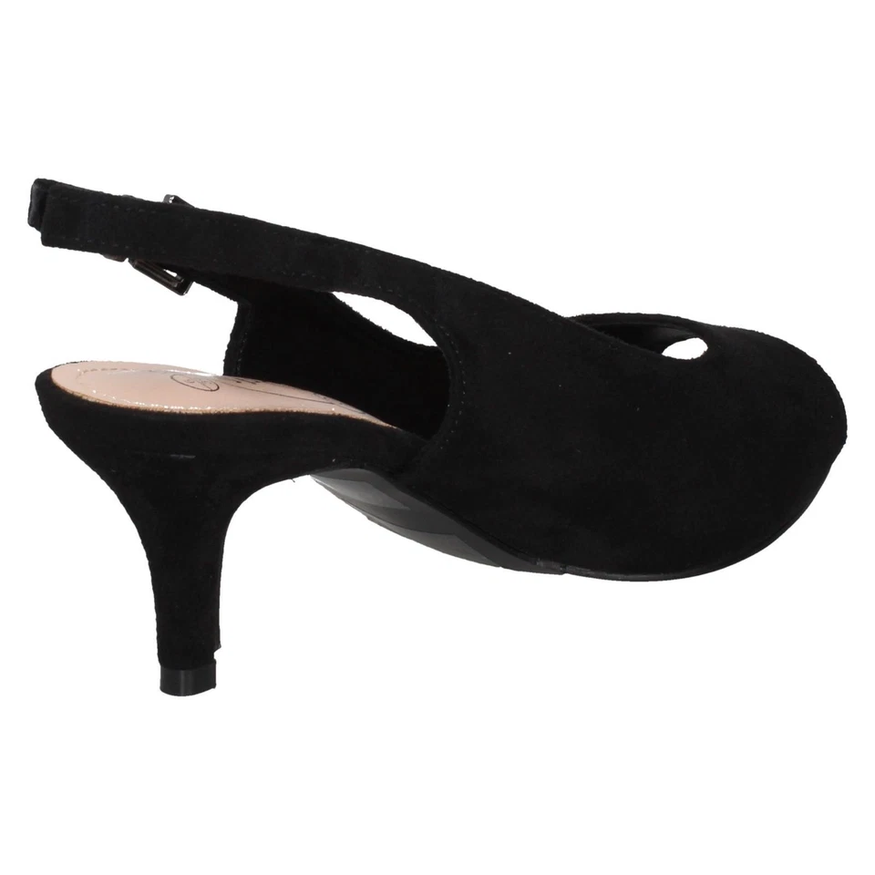 Zapatos anchos formales de tacón medio negros Spot On 'F12045' para dama Foto 3 de 4