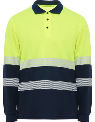 Roly Workwear Polo Shirt Vega Long Sleeve Langarmshirt Berufsbekleidung reflketi