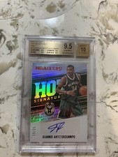 2017 Hoops Giannis Antetokounmpo Hot Signatures Red Auto /25 BGS 9.5 10 Quad 9.5