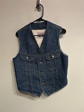 Vintage Lee Denim Storm Rider Denim Vest Mens Small 80s 90s Western Rodeo