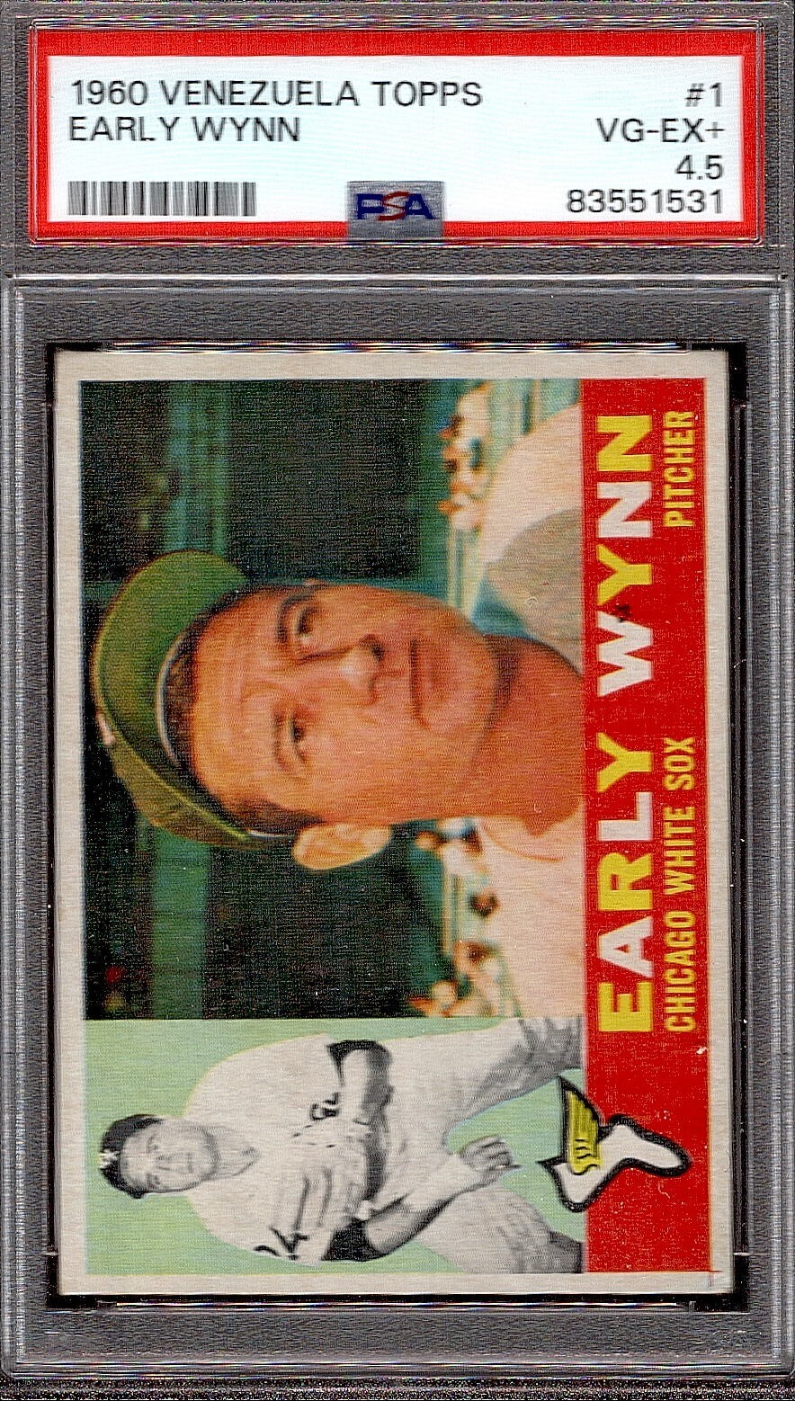 Early Wynn #1 Baseball Cards 1960 Venezuela Topps trading card — raw and PSA graded price guide
