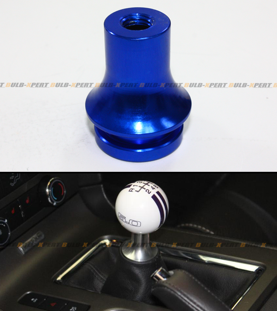 M10 X 1.25 BLUE ALUMINUM AFTERMARKET GEAR SHIFT KNOB SHIFT BOOT