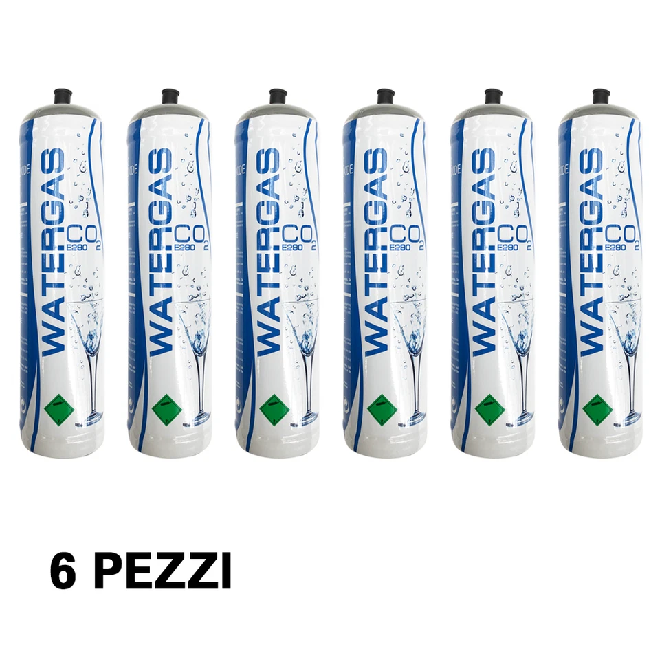 MARIEL 6 PEZZI BOMBOLA MONOUSO CO2 E290 DIOSSIDO DI CARBONIO 600 GR - GASATORE ACQUA ,