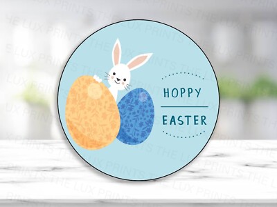Hoppy Ostern blau süß Hase Kinder Aufkleber Osterei Party Sticker, Aufkleber Etikett