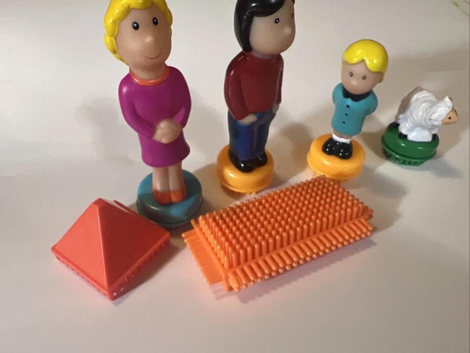 Battat Bristle Blocks Family Man Woman Boy Girl Sheep Characters People Set of 6 - Image 2 of 4