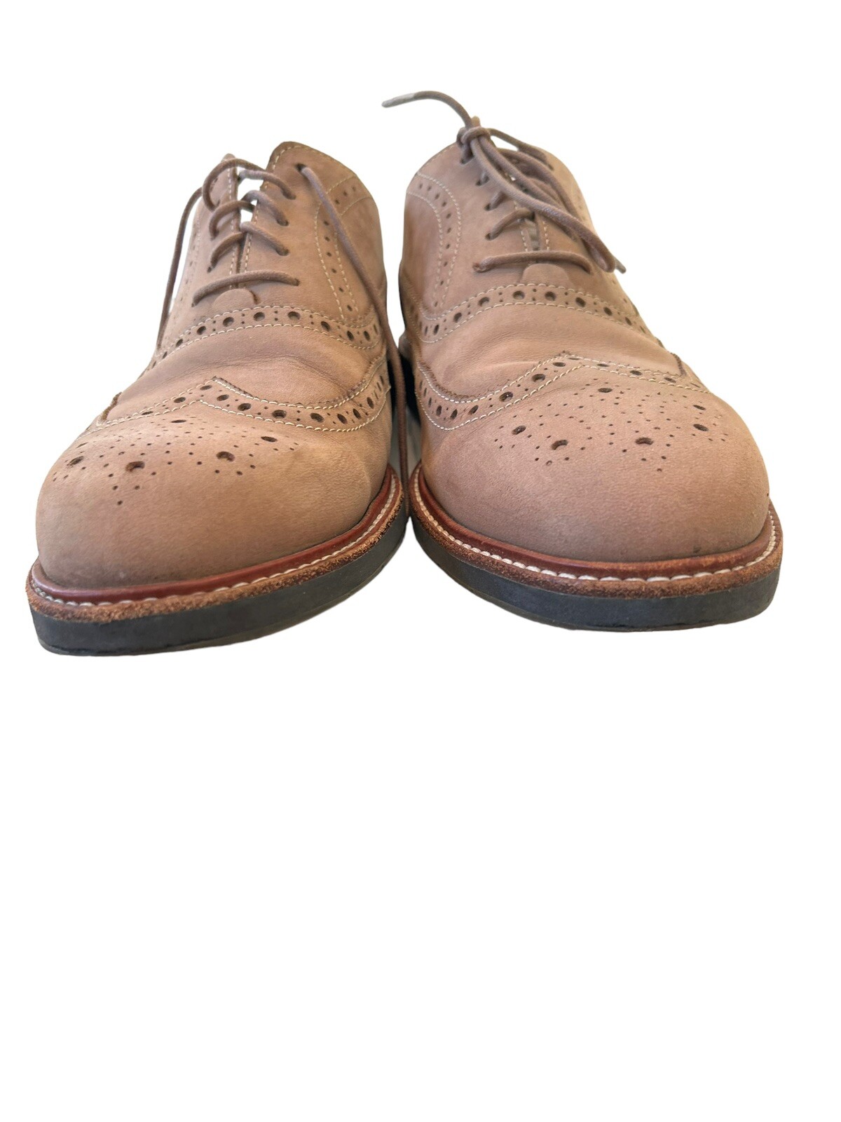 SAOLA Scarpe eleganti Cole Haan Morris Wingtip marrone chiaro nabuk Oxford taglia 10 5 M