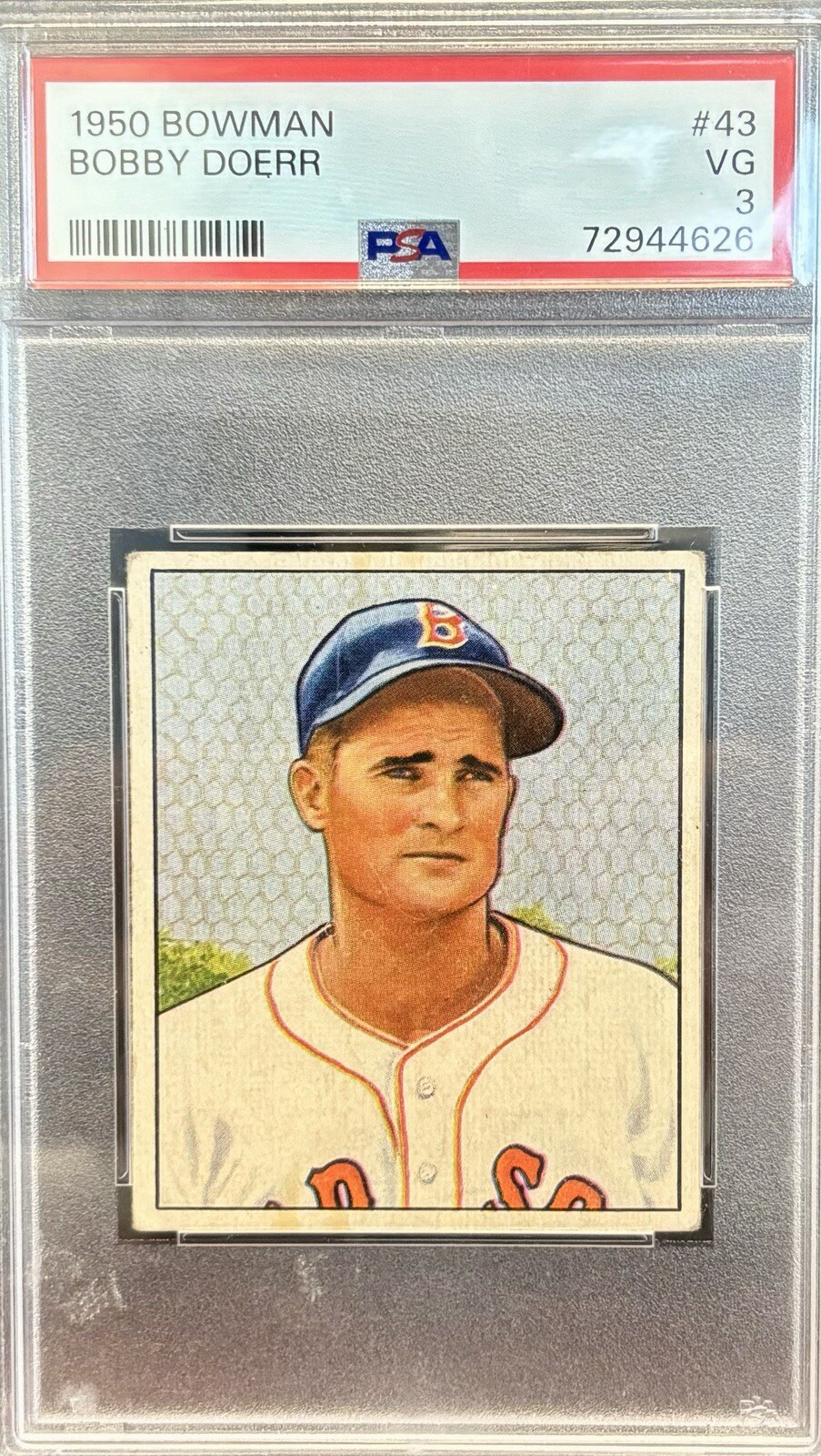 1950 Bowman #43 Bobby Doerr PSA 3 Red Sox HOF