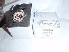 DISNEY MINNIE MOUSE WOMEN'S WATCH MN1312 ANALOG DIAL WITH RHINESTONES NEW