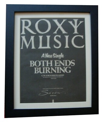 ROXY MUSIC+Both Ends Burning+POSTER+AD+ORIGINAL 1975+FRAMED+EXPRESS WORLD SHIP