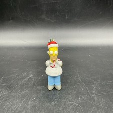 Homer Simpson Hiding Candy Canes Christmas Holiday Ornament 3.5  