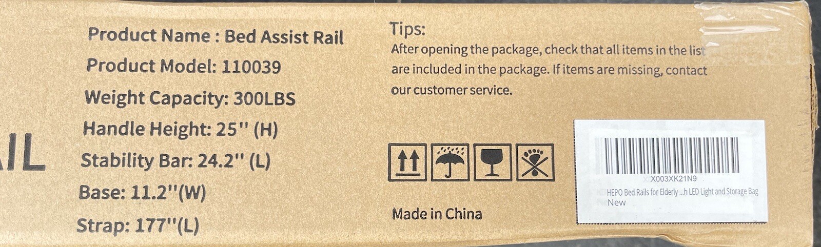 **Brand New** HEPO Bed Safety Rails for Elderly with Double Handles