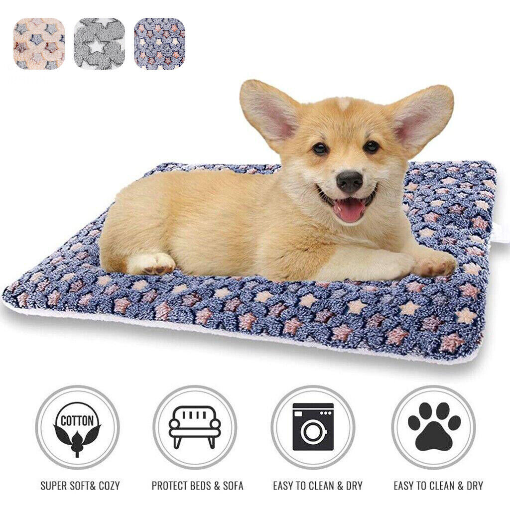 Dog Mat Dog Bed Thickened Pet Cat Soft Fleece Pad Blanket Cushion Washable Mats