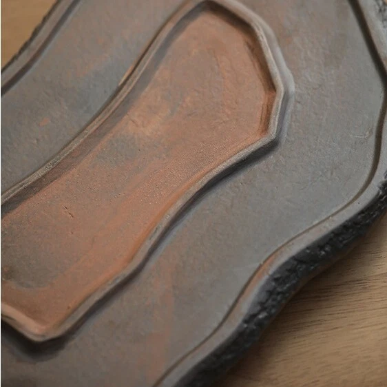 China Crude Pottery Tea Tray Water Reservoir Draining Serving Tray Antique - Image 4 of 4