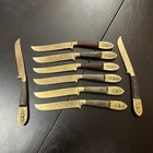 Vintage Benghwa Gold Tone Brass, Bronze Steak Knife Set Of 8 Made in Siam — photo 1