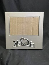 SILVER TONE MR  MRS JEWLED 4x 6  PICTURE PHOTO FRAME