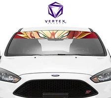 Vegeta DBZ Anime Sunstrip Windshield Wrap Banner Decal Vinyl 1-YR Warranty