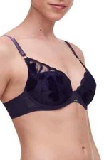 NEW  108 CHANTELLE 12Q2 FLEURS UNDERWIRE SIGNATURE PLUNGE BRA SZ 34DD