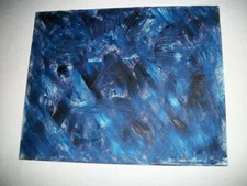 OLD MAN WINTER BLUE FACE MALE ABSTRACT SURREAL OIL ON CANVAS PAINTING RETRO ART