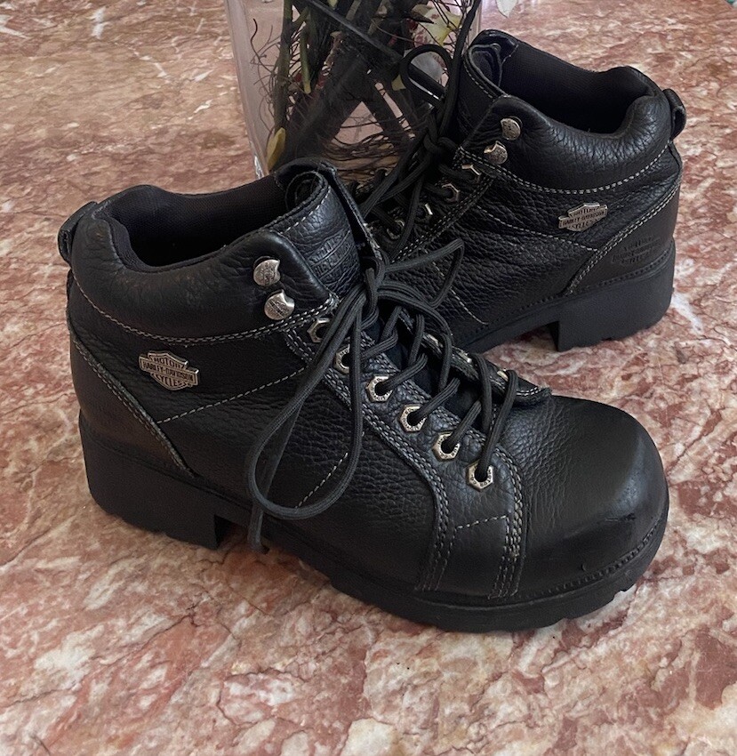 Harley-Davidson ☆ Tyler Motorcycle Booties Women's Harley Davidson Boots Womens Tyler Chukka Black LeatherAnkle