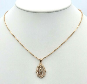 Authentic Rose Gold Plated Hamsa Necklace Fatima Hand Movable Charm Pendant. Oro Laminado.