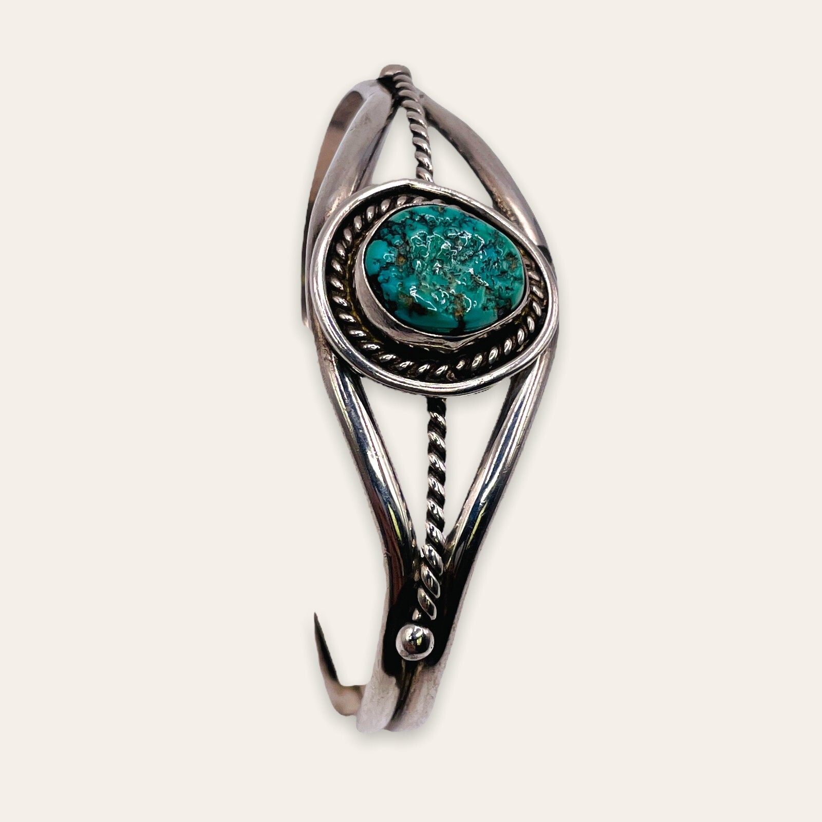 925 Solid Sterling Silver Turquoise Cuff Woman Ba… - image 8