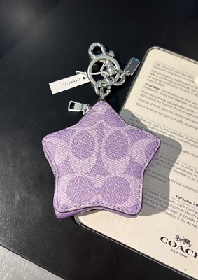 Coach Star Signature Bag Charm Silver/Iris | eBay